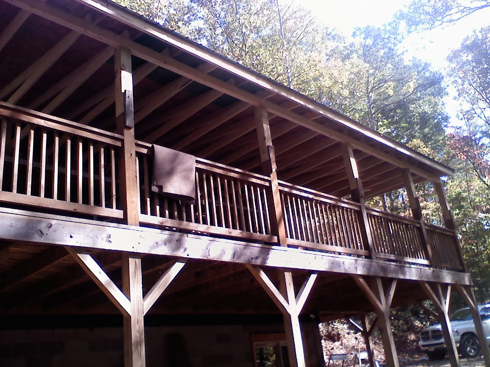 Timber framing under a new elevated porch and deck — Roof Leak Repair in Zion Grove by Roofing Brothers